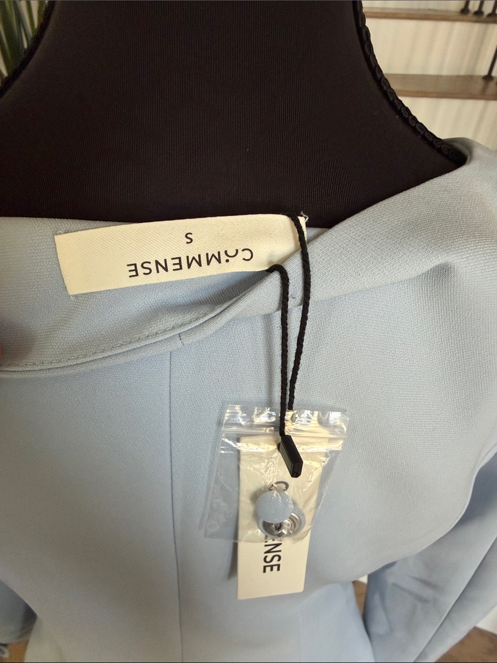 NWT Commense Light Blue Button-Front Blazer Mini Dress (Small) - Picture 7 of 7